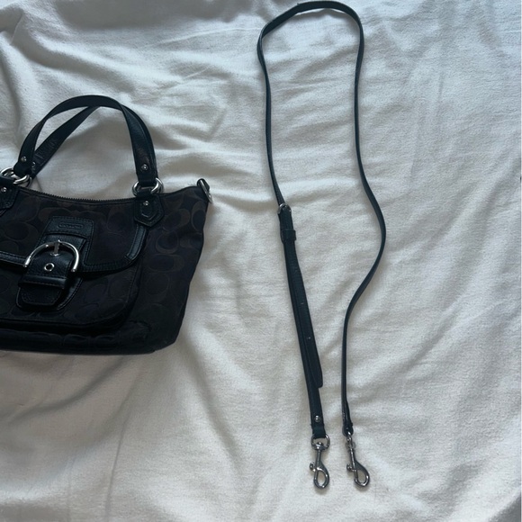 COACH SHOULDER PURSE BLACK BUCKLE WITH REMOVABLE STRAP - Picture 13 of 13